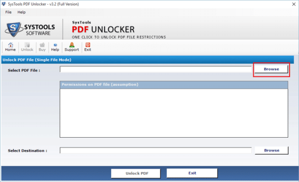 add the secured PDF file